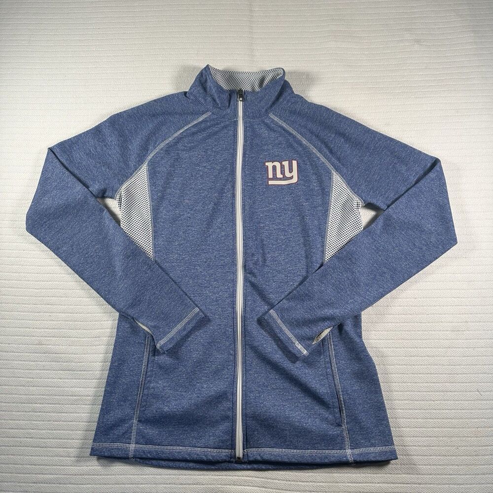 NY Giants Women’s Jacket Medium Blue Full Zip Athletic Lightweight NFL Football